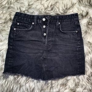 Black Jean Mini Skirt
